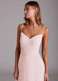 Azazie Marley Bridesmaid Dresses Blushing Pink A-Line Off the Shoulder Chiffon Convertible Dress image2