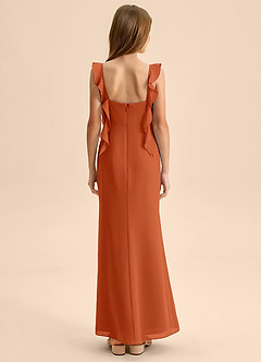 Azazie Jessamine Junior Burnt Orange Mermaid Sweetheart Neckline Chiffon Dress image2
