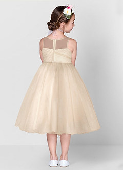 Azazie Brienne Flower Girl Dresses Champagne Ball-Gown Sequins Tulle Dress image2
