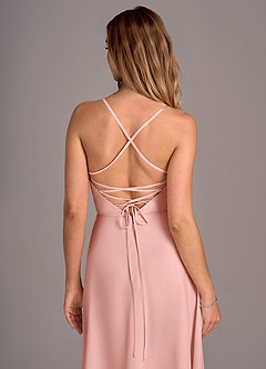 Azazie Mei Bridesmaid Dresses Rosette A-Line Chiffon Dress image2