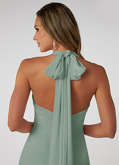 Azazie Fifi Robes de demoiselle d'honneur Robe Trapèze Convertible en Mousseline de soie Sans bretelles Sauge D'argent image4