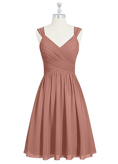 Azazie Angie Bridesmaid Dresses Cedar Rose A-Line Corset Chiffon Dress image7