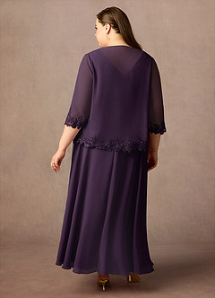 Azazie Devana Mother of the Bride Dresses Plum A-Line Sequins Chiffon Dress image8
