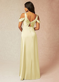 Azazie Rhea Maternity Bridesmaid Dresses A-Line Off-The-Shouler Pleated Stretch Satin Floor-Length Dress image2