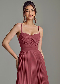 Azazie Catie Bridesmaid Dresses Merlot A-Line Sweetheart Neckline Chiffon Dress image2