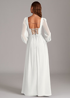 Azazie Maree Brautjungfernkleider A-Linie Korsett Chiffon Kleid Weiß image6