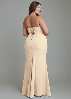 Azazie Sorrel Bridesmaid Dresses Champagne Mermaid Corset Chiffon Dress image10