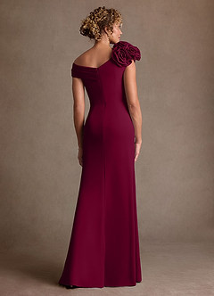 Azazie Gwynne vestidos de madre de la novia Vestido de Borgoña de Crepé elástico de Corte Sirena con Vestidos sin tirantes image3