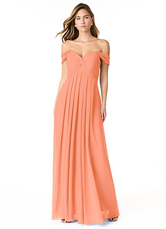 Azazie Kaitlynn Bridesmaid Dresses Sunset Empire Ruched Chiffon Convertible Dress image2