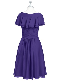 Azazie Hadley Final Sale A-Line Pleated Chiffon Knee-Length Dress image2