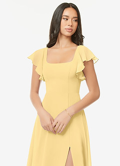 Azazie Bondi Bridesmaid Dresses Butter A-Line Ruffled Chiffon Dress image6