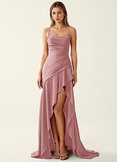 Annabella Rose Hell Pink Satin-Abendkleid mit Schnürung am Rücken image3