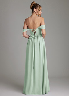 Azazie Caterina Bridesmaid Dresses Agave A-Line Corset Chiffon Dress image10