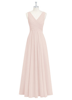 Azazie Flora Jurken voor bruidsmeisjes Jurk van Chiffon met A-Lijn Geplooid Rozenblaadje image7