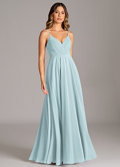 Azazie Amani Suknie dla druhen Linia A Pofałdowany Szyfon Do ziemi Sukienka image5