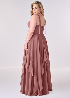 Barbie ♥ Azazie Brautjungfernkleider A-Linie Schleifen Chiffon Kleid Wüstenrose image7