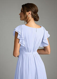 Azazie Daphne Modest Bridesmaid Dresses A-Line Ruffled Chiffon Floor-Length Dress image6