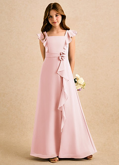 Azazie Soso Girls Formal Flower Girl Klänningar Klänning A-Line i Chiffong Plisserad image5