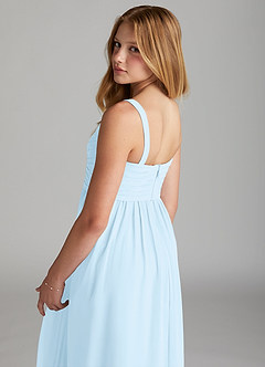 Azazie Chanel Junior Sky Blue A-Line Sweetheart Neckline Chiffon Dress image5