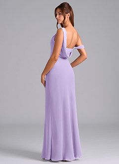 Azazie Madelyn Bridesmaid Dresses Lilac Mermaid Off the Shoulder Chiffon Convertible Dress image6