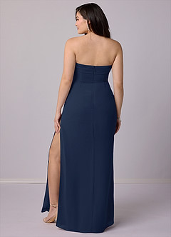 Barbie ♥ Azazie Bridesmaid Dresses Dark Navy Sheath Strapless Chiffon Convertible Dress image9
