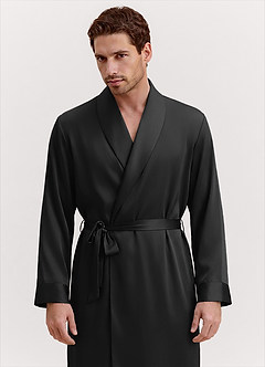 front Miesten klassinen satiinikylpytakki