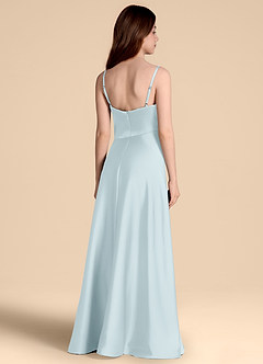 Azazie Prisha Junior Jurk van Stretch Satijn met A-Lijn Geplooid De Nevel image2