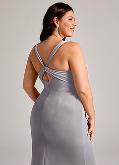 Azazie Mero Bridesmaid Dresses French Lilac Mermaid Pleated Velvet Dress image9