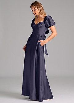 Azazie Fatima Bridesmaid Dresses Stormy A-Line Sweetheart Neckline Stretch Satin Dress image5