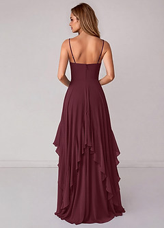 Azazie Zaina Bridesmaid Dresses Cabernet A-Line Chiffon Dress image6
