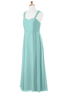 Azazie Simoan Junior Aqua A-Line Sweetheart Neckline Chiffon Dress image6