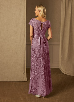Azazie Dorit Mother of the Bride Dresses Vintage Mauve Sheath Scoop Lace Dress image2