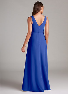Azazie Nelly Bridesmaid Dresses Royal Blue A-Line Pleated Chiffon Dress image5