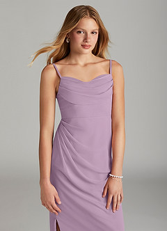Azazie Mai Junior Wisteria Sheath Pleated Chiffon Dress image5