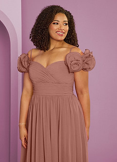 Barbie ♥ Azazie Bridesmaid Dresses Cedar Rose A-Line Off the Shoulder Chiffon Convertible Dress image18