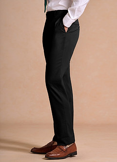 front Carter Black Cotton Linen Blend Dress Pants