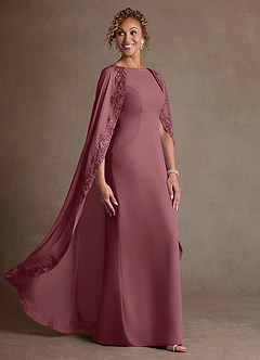 Azazie Artemisia Mother of the Bride Dresses Desert Rose Sheath Lace Chiffon Dress image2