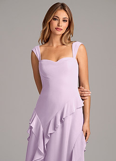 Azazie Sloane Brautjungfernkleider A-Linie Herzausschnitt Chiffon Kleid Frostiges Flieder image7