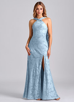 Azazie Kinsley Suknie dla druhen Syrena Pofałdowany Kwiatowe wypalenie Do ziemi Sukienka image6