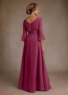 Azazie Eire Mother of the Bride Dresses Mulberry A-Line Pleated Chiffon Dress image2