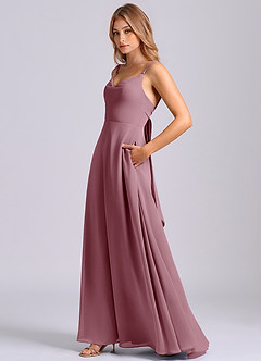 Azazie Beatrice Final Sale Vintage Mauve A-Line Sweetheart Neckline Chiffon Dress image5