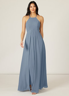 Azazie Sarah Bridesmaid Dresses Twilight Empire Pleated Chiffon Dress image1