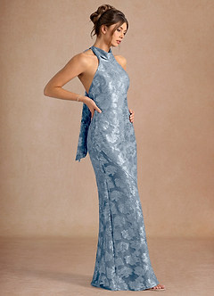 Maxi jurk Dillon Stoffig Blauw image6