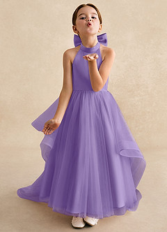 Azazie Bev Flower Girl Dresses Tahiti A-Line Convertible Tulle Dress image4