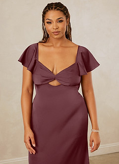 Christian Siriano Bridal for Azazie 1005 Brautjungfernkleider Etui Herzausschnitt Stretch-Satin Kleid Sangria image14
