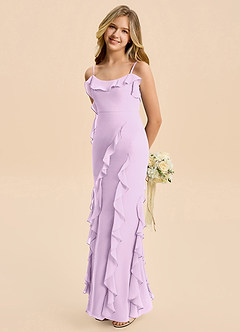 Azazie Phoebe Junior Klä av Tubklänning i Chiffong Rynkad image4