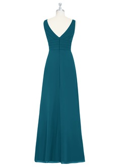Azazie Julianna Bridesmaid Dresses Ink Blue A-Line Chiffon Dress image7