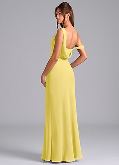 Azazie Madelyn Bridesmaid Dresses Canary Mermaid One Shoulder Chiffon Convertible Dress image6