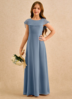 Azazie Kittie Girls Formal Flower Girl Klänningar Klä A-Line i Chiffong image5