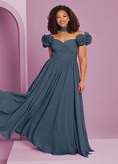 Barbie ♥ Azazie Bridesmaid Dresses Neptune A-Line Off the Shoulder Chiffon Convertible Dress image10